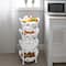 Kitchen Details White 4-Tier Large Basket Shelf